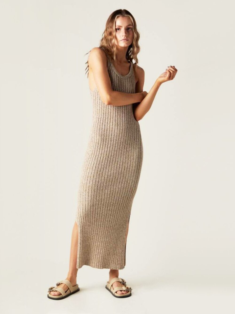 Closed Moulin Strap Knit Dress in Beige, size XS